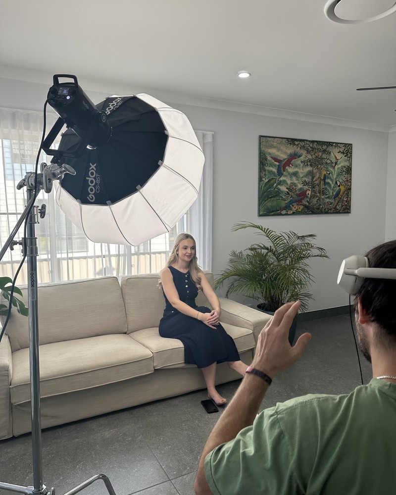 Behind the scenes of a studio shoot